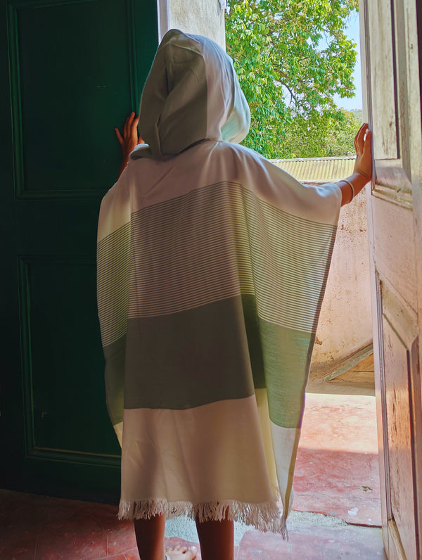 Thin Bamboo Baby Poncho- Malabar Green