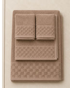 Bamboo Fluffy Bath set, 1 Bath 560 GSM , 1 Hand and 2 face towel Terry 480 GSM- Sweet Caramel