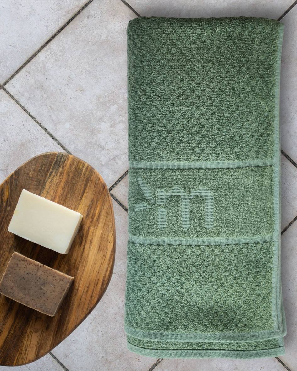 Personalized Fluffy Bamboo Bath towel Terry 560 GSM-150*72 cm-Ethical Green