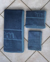 Bamboo Fluffy Bath set, 1 Bath 560 GSM , 1 Hand and 1 face towel Terry 480 GSM- Tru Blue