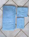 Bamboo Fluffy Bath set, 1 Bath 560 GSM , 1 Hand and 1 face towel Terry 480 GSM- Frosted Blue