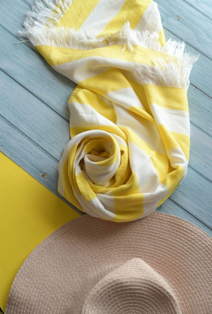 Personalized Thin bamboo bath towel- Sunshine Yellow  160*75cm