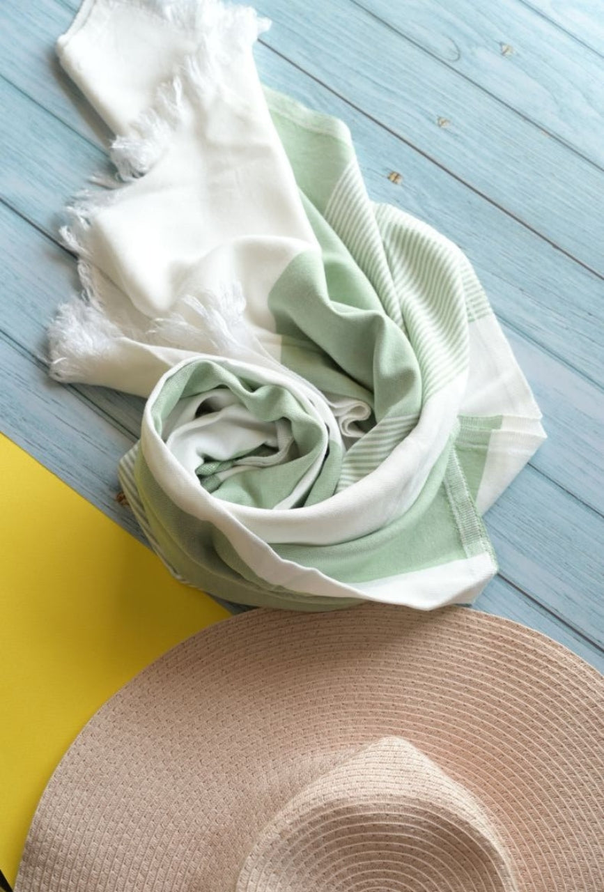Personalized Thin bamboo bath towel- Malabar Green 160*90cm
