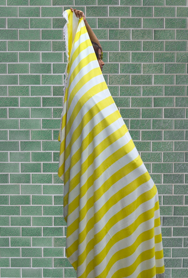 Madake Thin bamboo bath towel- Sunshine Yellow  160*75cm