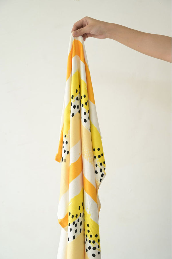 anARTIST by Madake Printed bamboo bath towel- Sunny Stripes