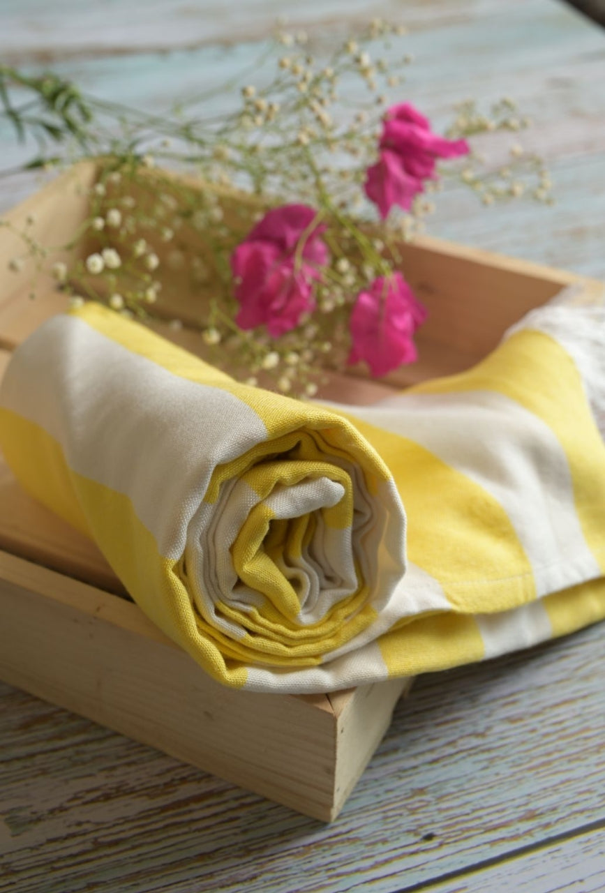 Personalized Thin bamboo bath towel- Sunshine Yellow  160*75cm