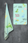 Madake Thin Bamboo kids towel-Cool Dino