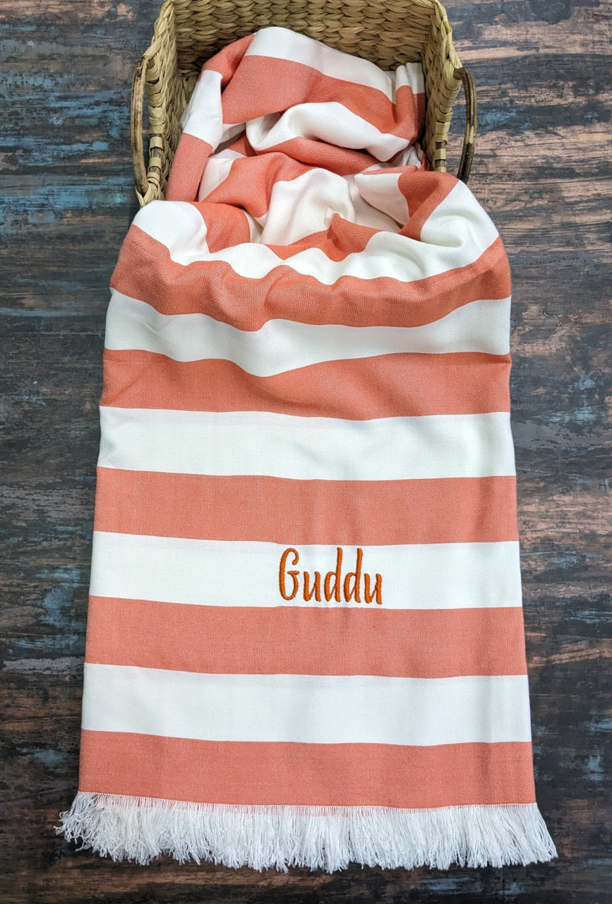 Personalized Thin bamboo bath towel- Cotton Candy 160*90cm