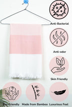 Personalized Thin bamboo bath towel- Peach Melba 160*75cm