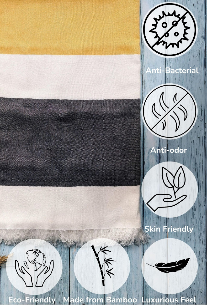 Personalized Thin bamboo bath towel- Honey Bee 160*75cm