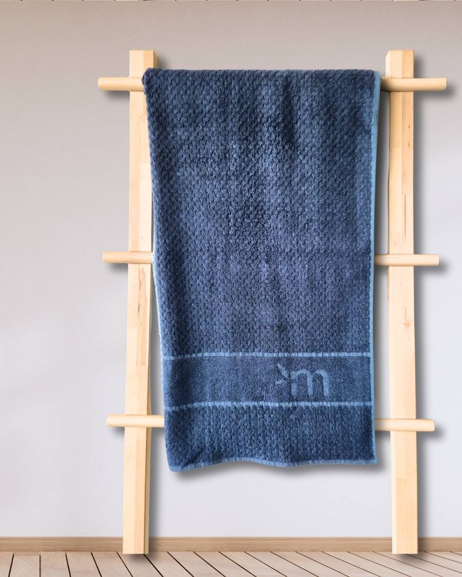 Personalized Fluffy Bamboo Bath towel Terry 560 GSM-150*72 cm-Tru Blue