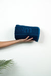 Bamboo Fluffy Bath set, 1 Bath 560 GSM , 1 Hand and 1 face towel Terry 480 GSM- Tru Blue