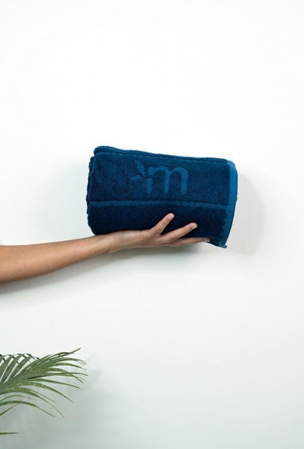 Bamboo Fluffy Bath set, 1 Bath 560 GSM , 1 Hand and 1 face towel Terry 480 GSM- Tru Blue