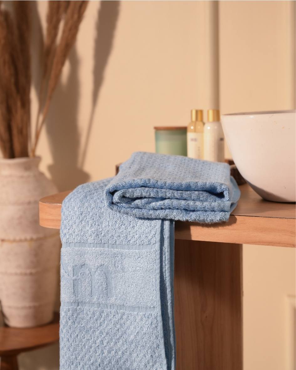Personalized Fluffy Bamboo Bath towel Terry 560 GSM-150*72 cm-Frosted Blue