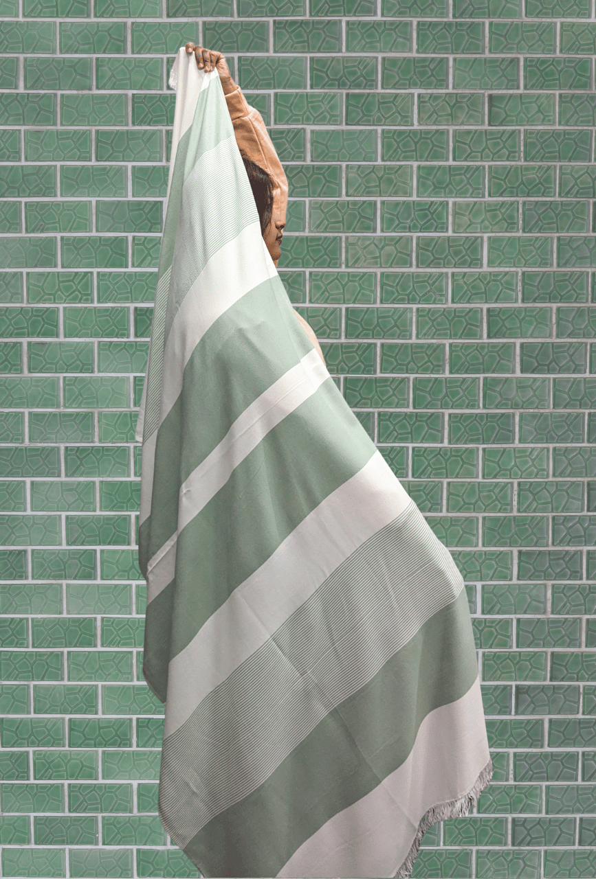 Madake Thin bamboo bath towel- Malabar Green 160*75cm