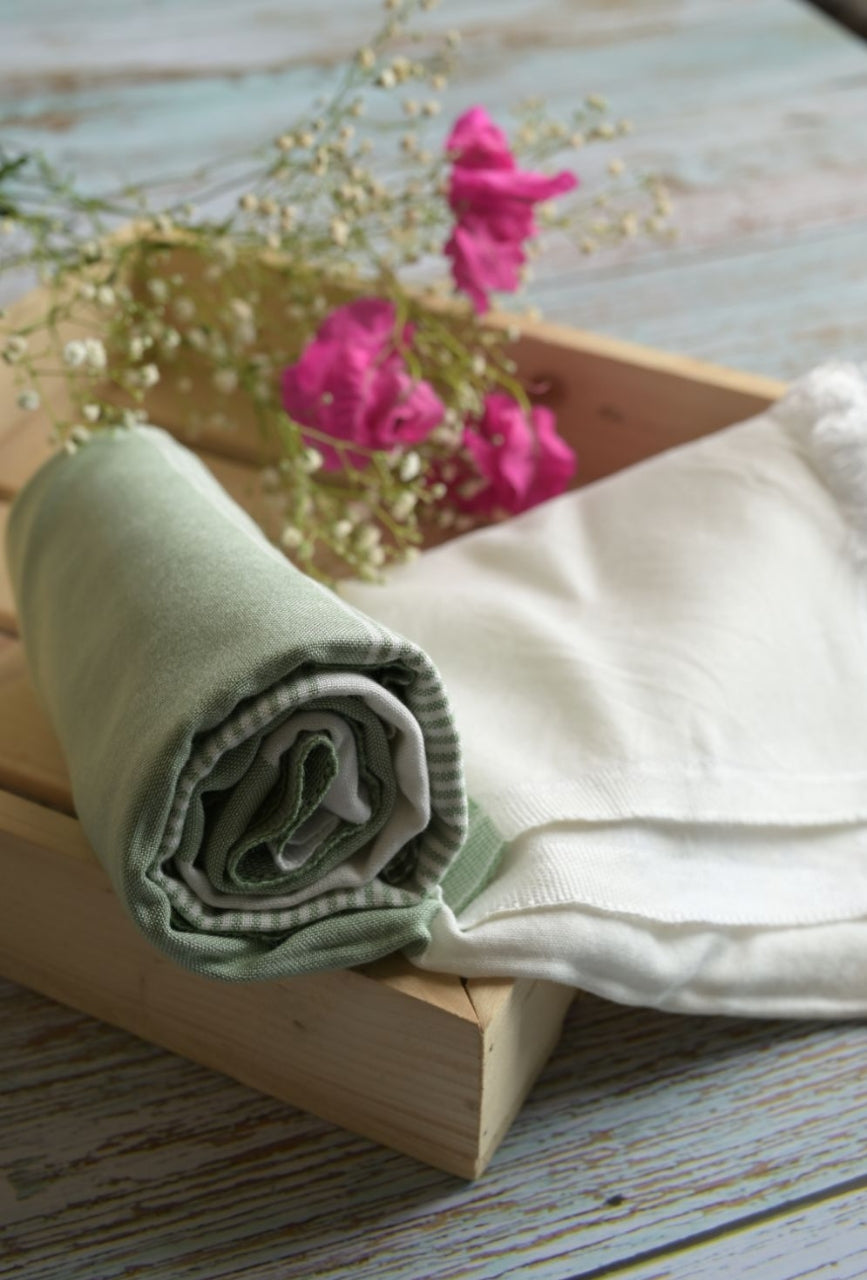 Madake Thin bamboo bath towel- Malabar Green 160*75cm