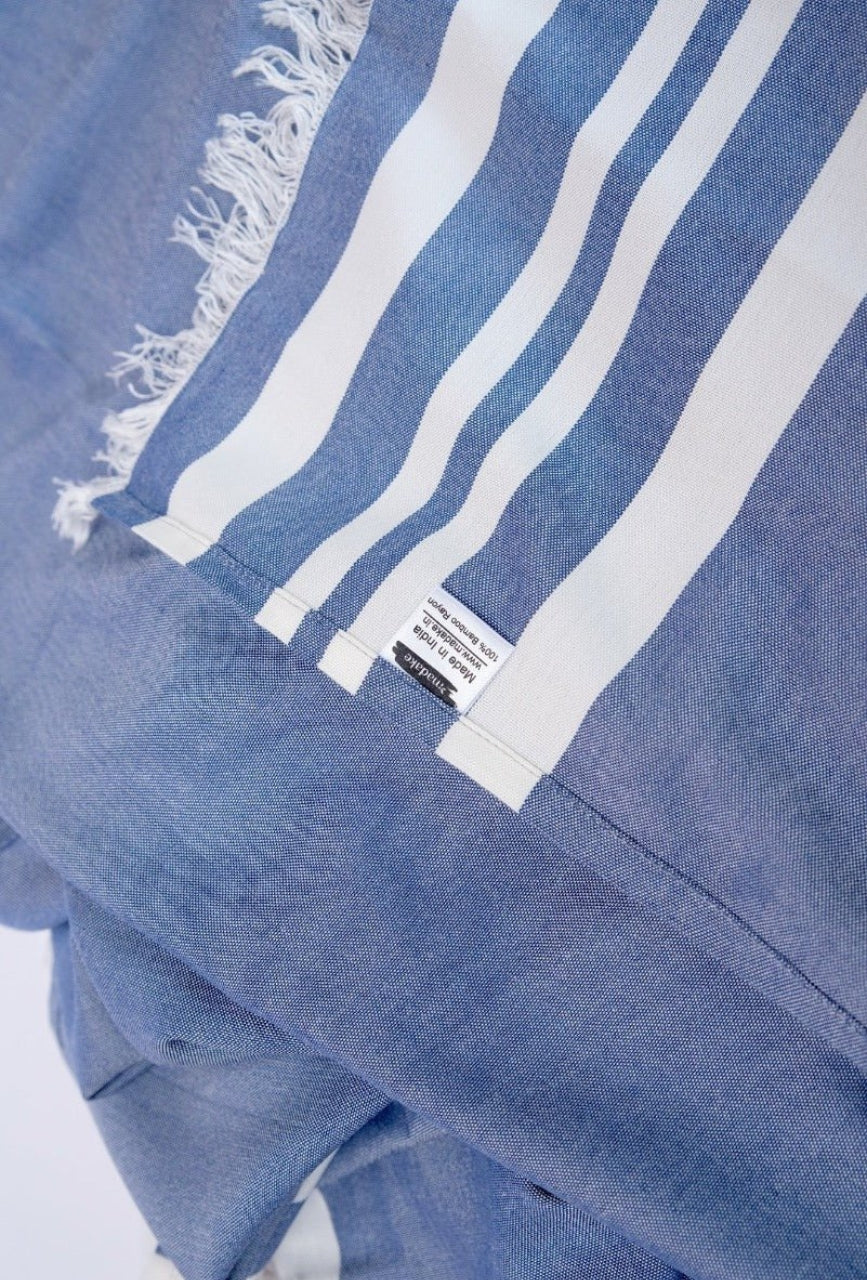 Personalized Thin bamboo bath towel- Powder Blue 160*75cm