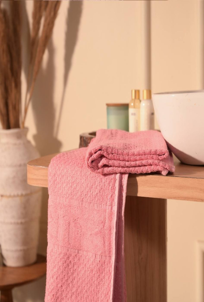 Personalized Fluffy Bamboo Bath towel Terry 560 GSM-150*72 cm-Blush Pink
