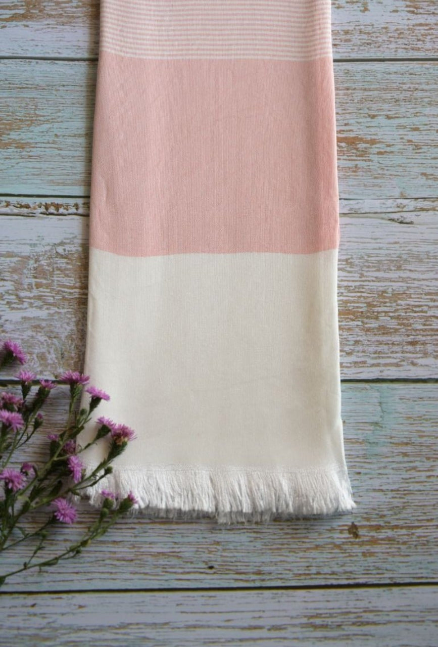 Personalized Thin bamboo bath towel- Peach Melba 160*75cm