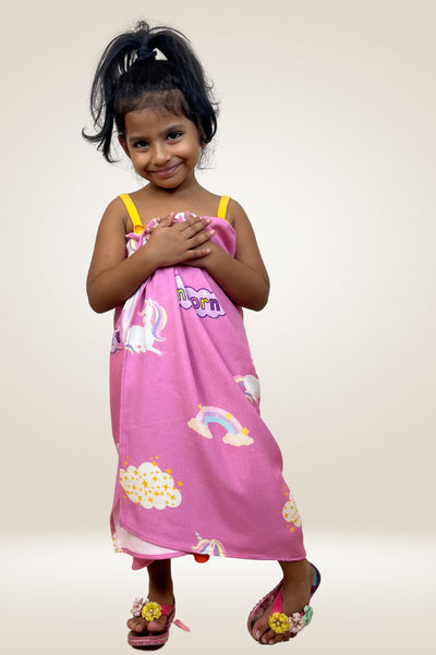 Personalized Thin Bamboo Kids Towel - 124*68cm - Chill Unicorn