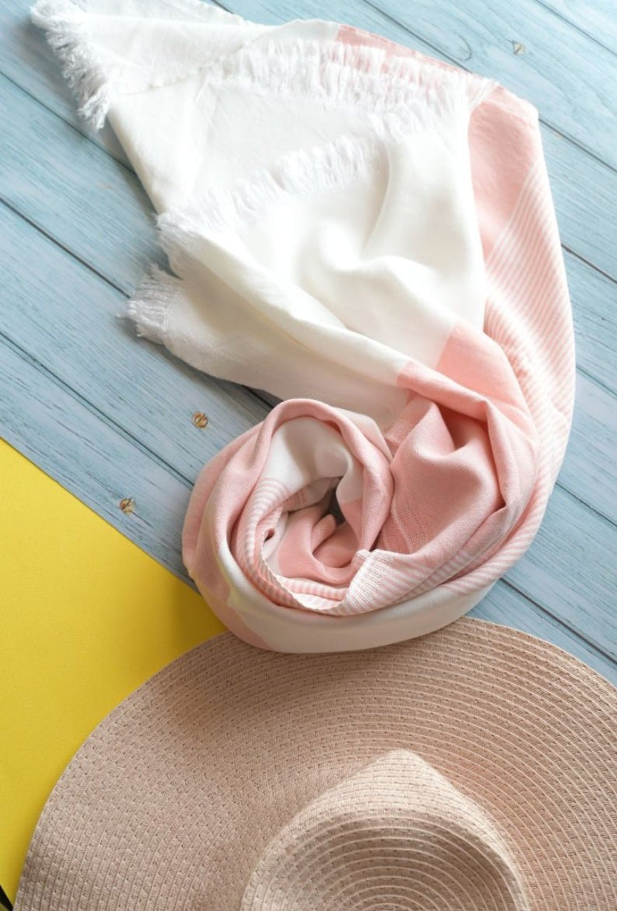 Personalized Thin bamboo bath towel- Peach Melba 160*75cm