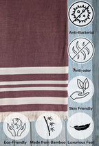 Personalized Thin bamboo bath towel- Red Wood 160*75cm