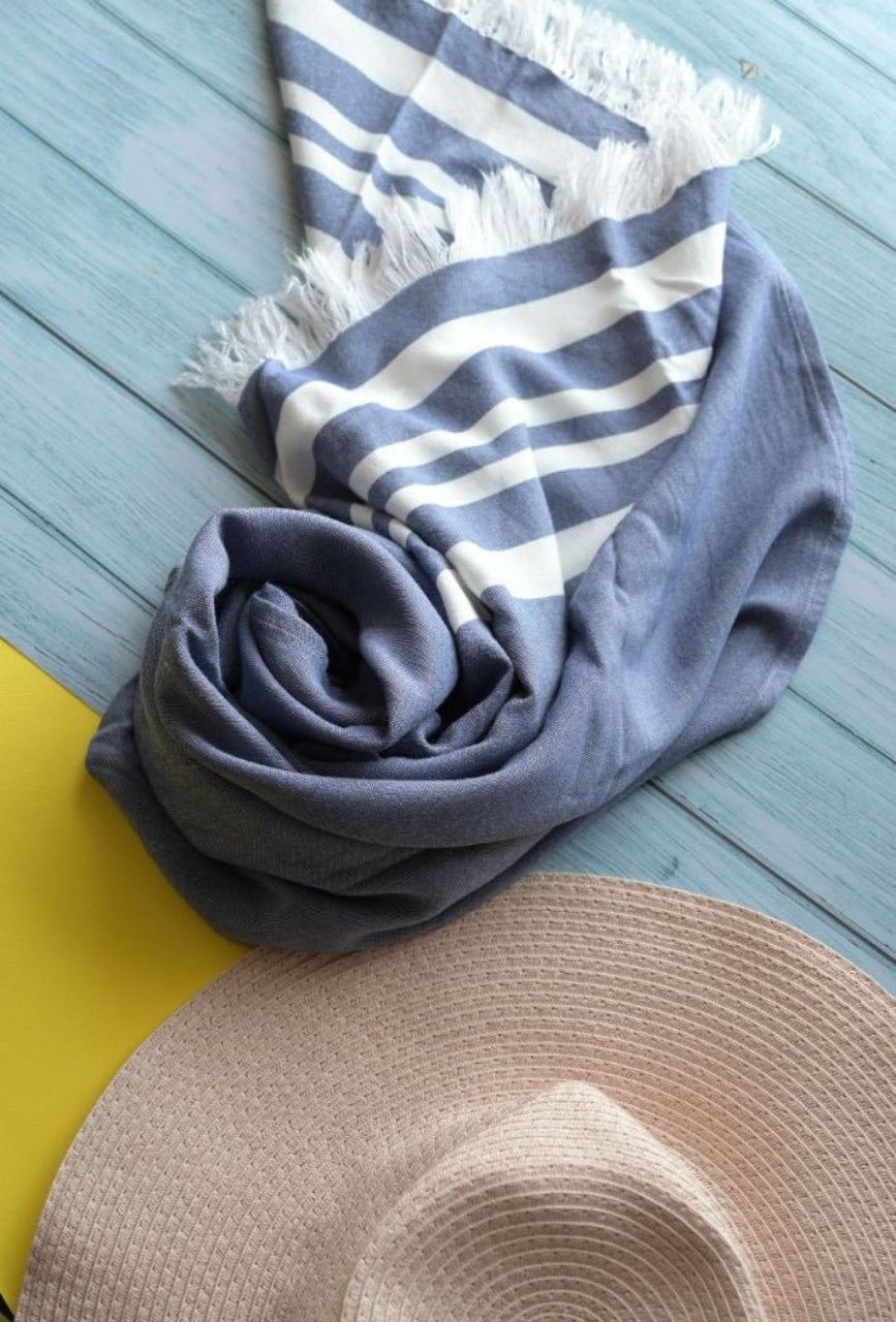 Personalized Thin bamboo bath towel- Powder Blue 160*75cm
