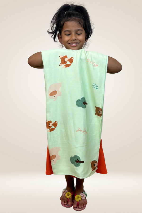 Thin Bamboo Kids towel- Jungle Safari-124*68cm