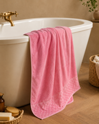 Personalized Fluffy Bamboo Bath towel Terry 560 GSM-150*72 cm-Blush Pink