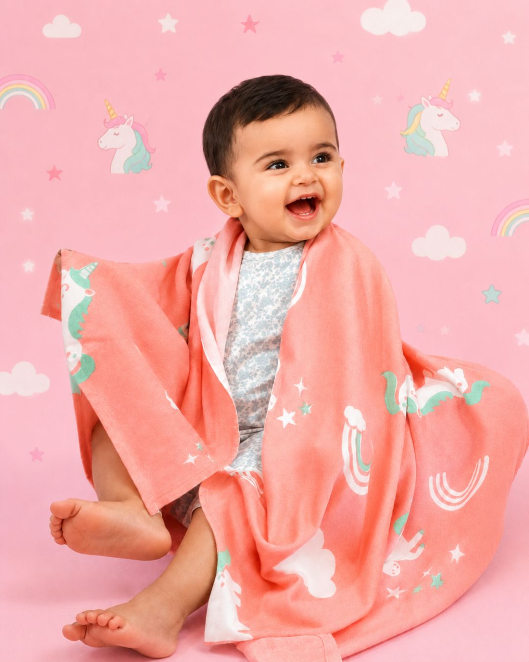Personalized Thin Bamboo Kids Towel - 124*68cm - Chill Unicorn