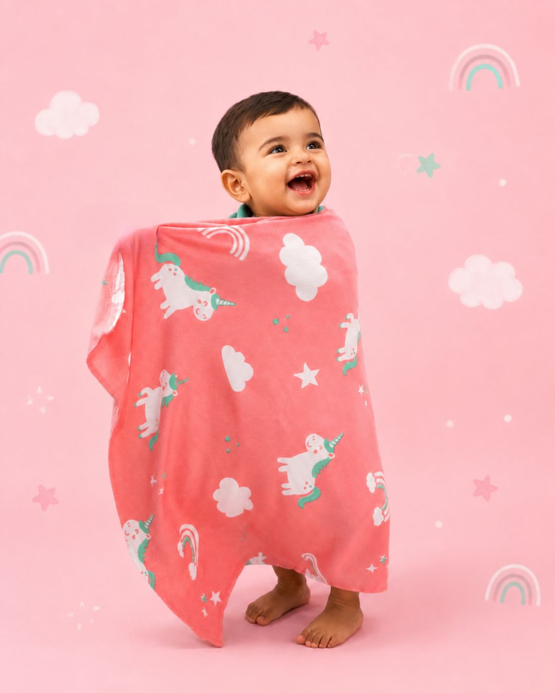Personalized Thin Bamboo Kids Towel - 124*68cm - Chill Unicorn