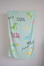 Personalized Thin Bamboo Kids towel - 124*68cm - Cool Dino