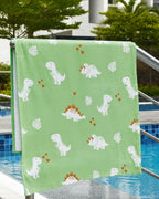 Personalized Thin Bamboo Kids towel - 124*68cm - Cool Dino
