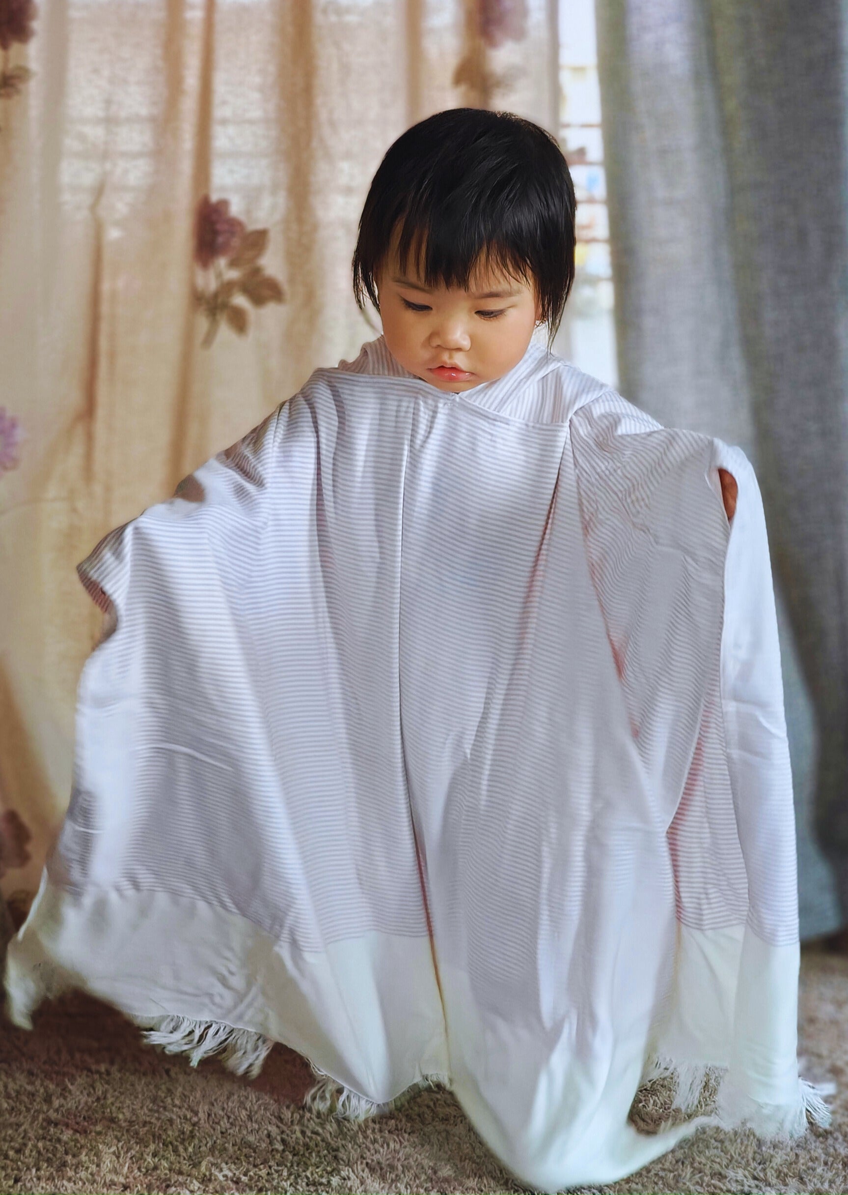 Personalized Thin Bamboo Baby Poncho- Groovy Lilac