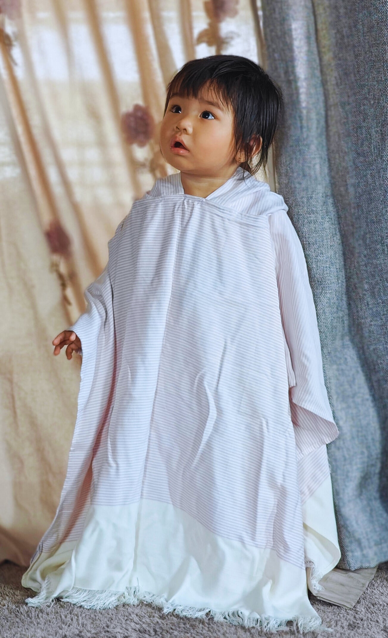 Personalized Thin Bamboo Baby Poncho- Groovy Lilac