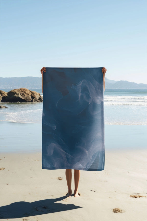 anARTIST by Madake Printed bamboo bath towel- Azure Mist