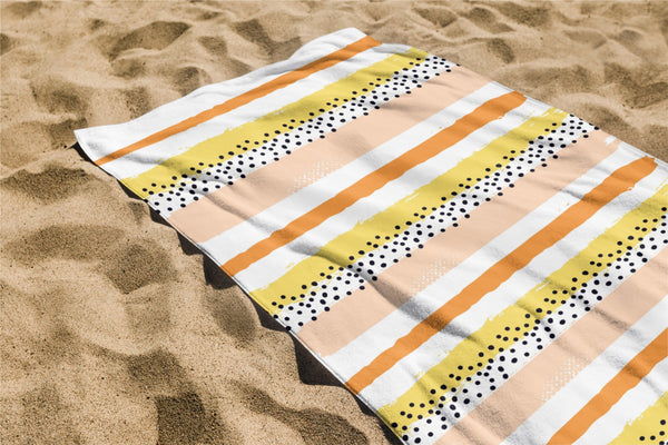 anARTIST by Madake Printed bamboo bath towel- Sunny Stripes