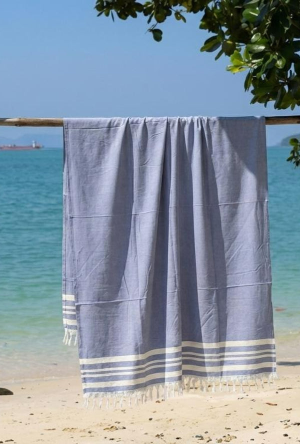 Personalized Thin bamboo bath towel- Powder Blue 160*75cm