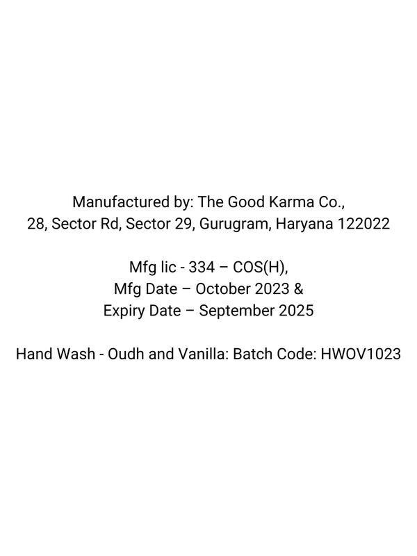 Hand Wash - Oudh and Vanilla 250mL