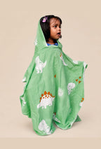 Personalized Thin Bamboo Baby Poncho- Cool Dino