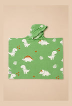 Personalized Thin Bamboo Baby Poncho- Cool Dino
