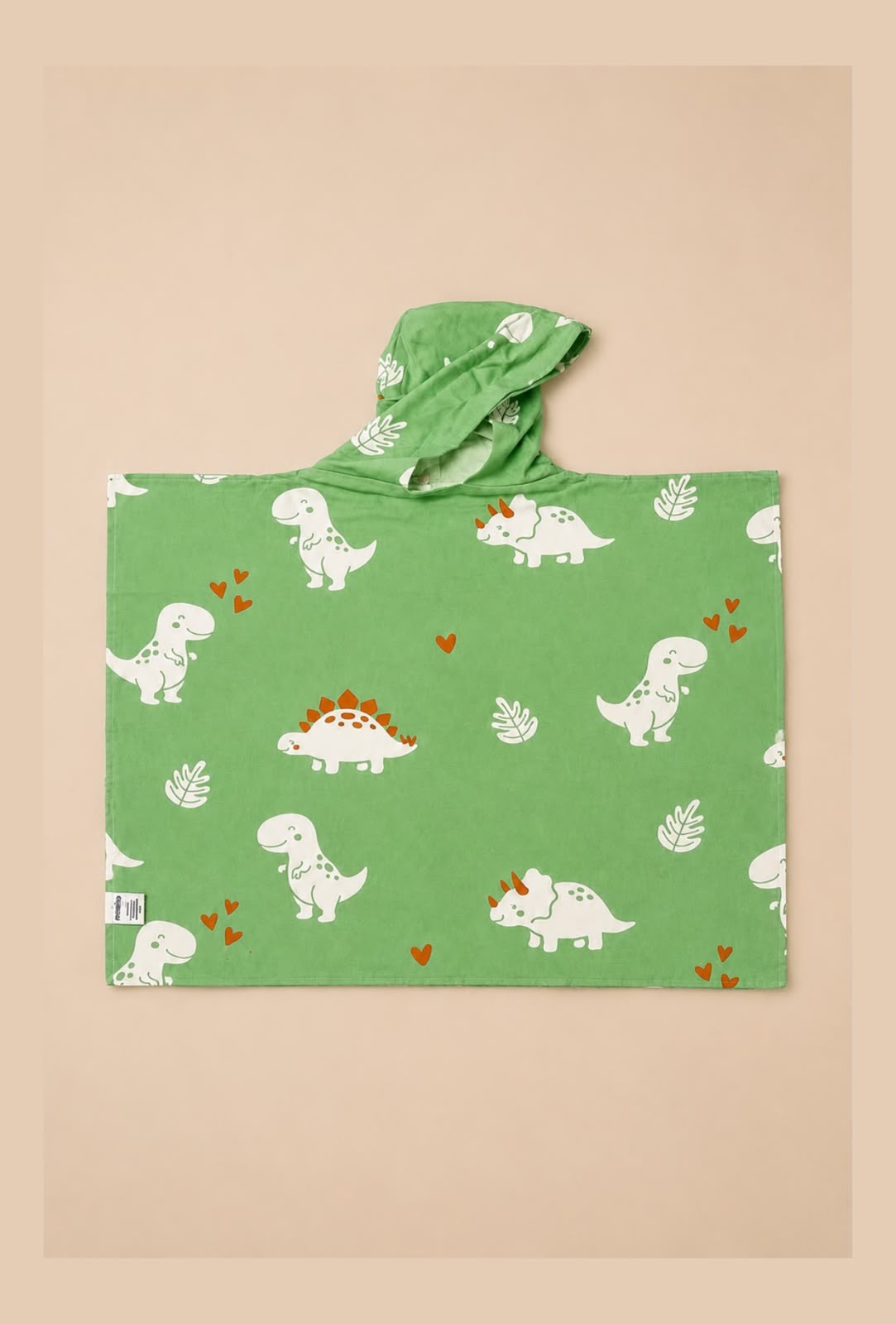 Personalized Thin Bamboo Baby Poncho- Cool Dino