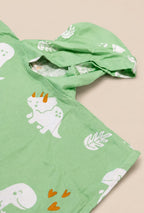 Personalized Thin Bamboo Baby Poncho- Cool Dino