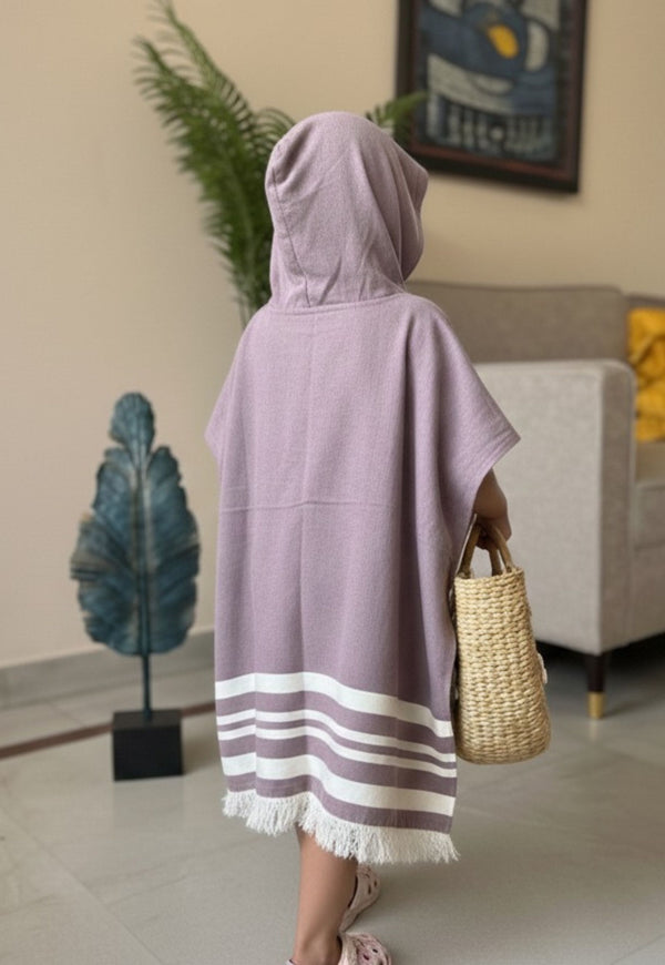 Personalized Thin Bamboo Baby Poncho- Red Wood