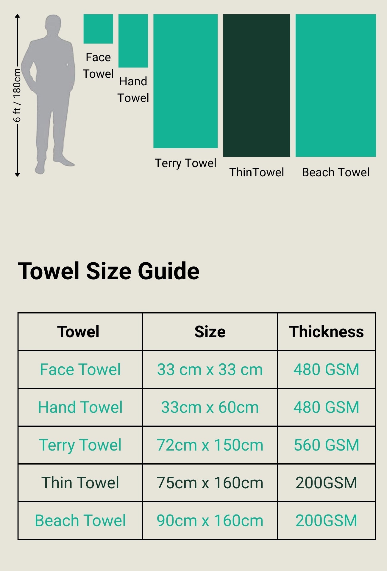 Personalized Thin Bamboo Bath Towel - Set of three