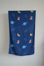 Personalized Thin Bamboo Kids towel - 124*68cm - Space Traveler