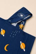 Personalized Thin Bamboo Baby Poncho- Space Traveller