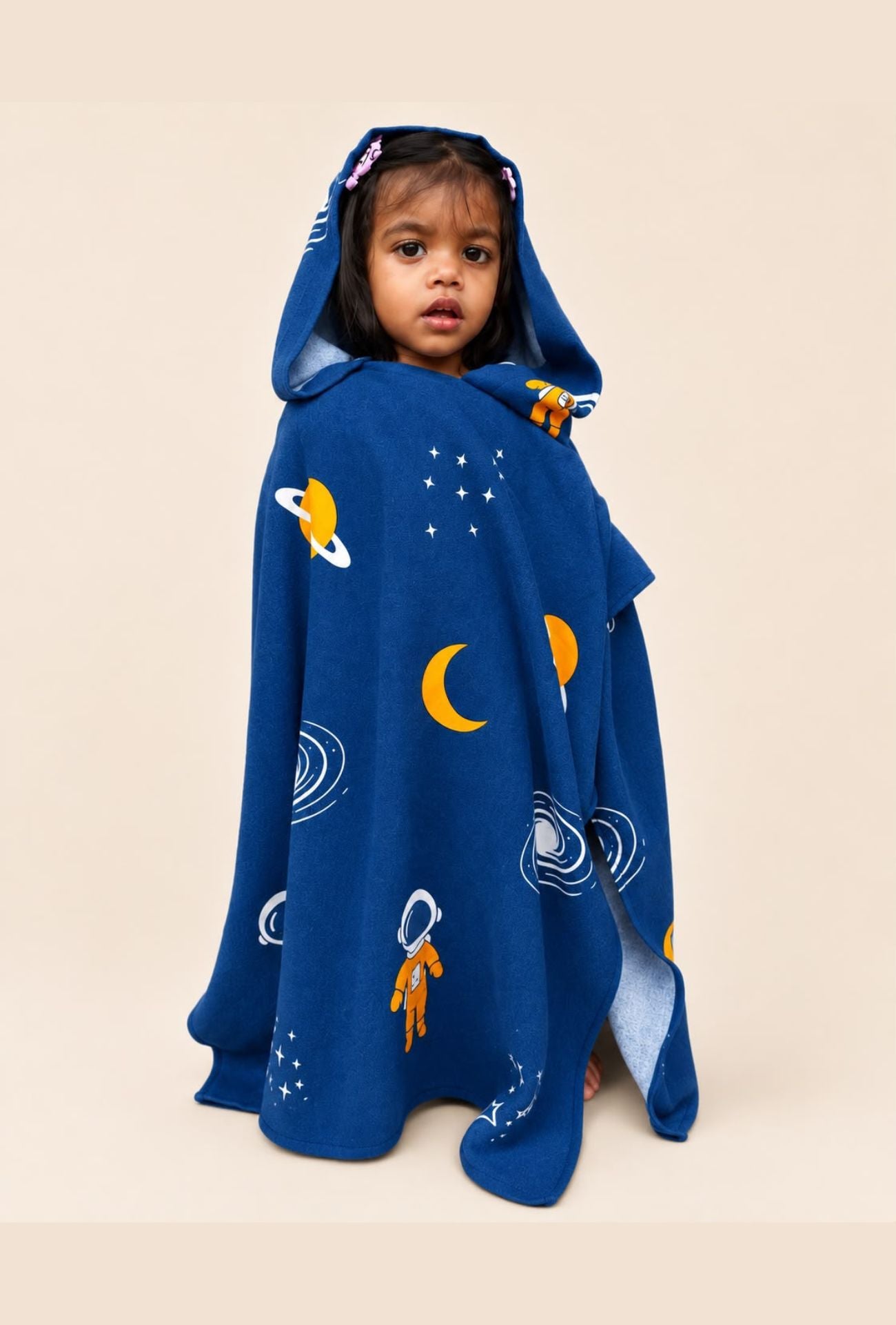 Personalized Thin Bamboo Baby Poncho- Space Traveller