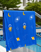Personalized Thin Bamboo Kids towel - 124*68cm - Space Traveler