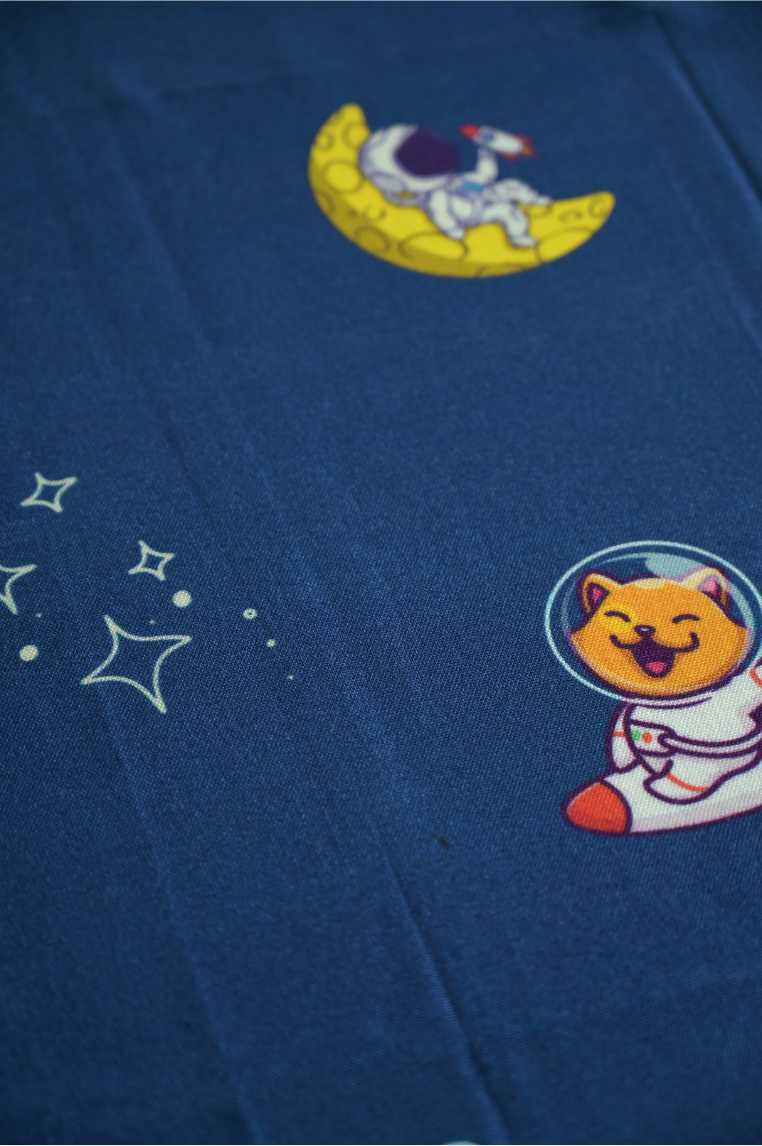 Personalized Thin Bamboo Kids towel - 124*68cm - Space Traveler